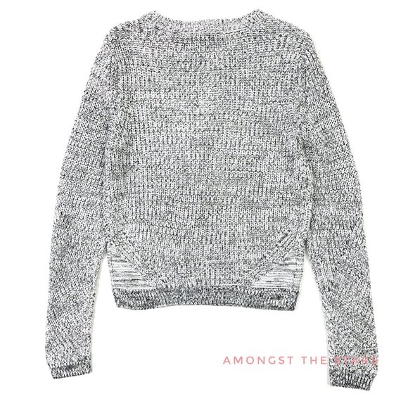 H&M Black And White Openwork Ribbed Knit Sweater - Picture 8 of 8